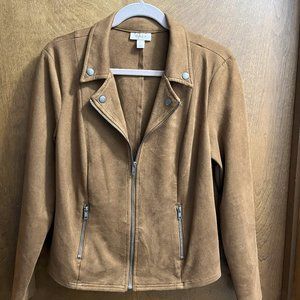 Style & Company Petite Large Brown Jacket with zipper